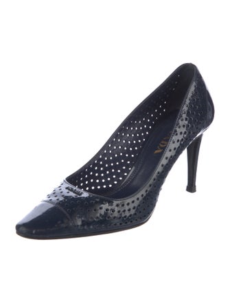 Prada Patent Leather Lasercut Accents Pumps