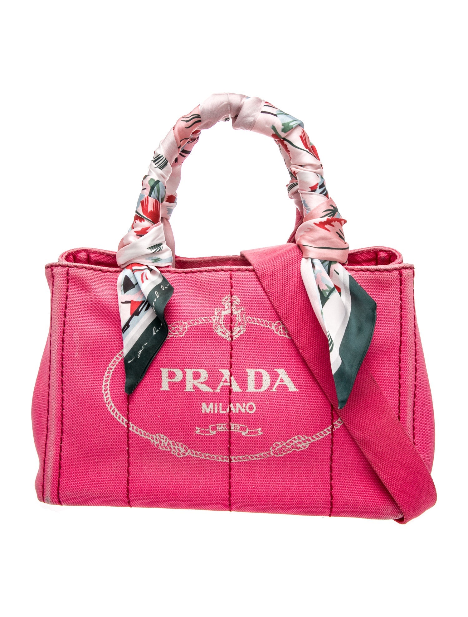 Prada Canvas Top Handle Bag
