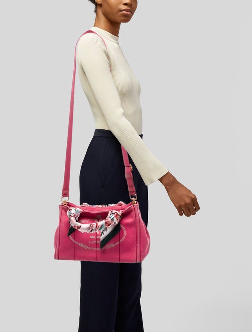 Prada Canvas Top Handle Bag