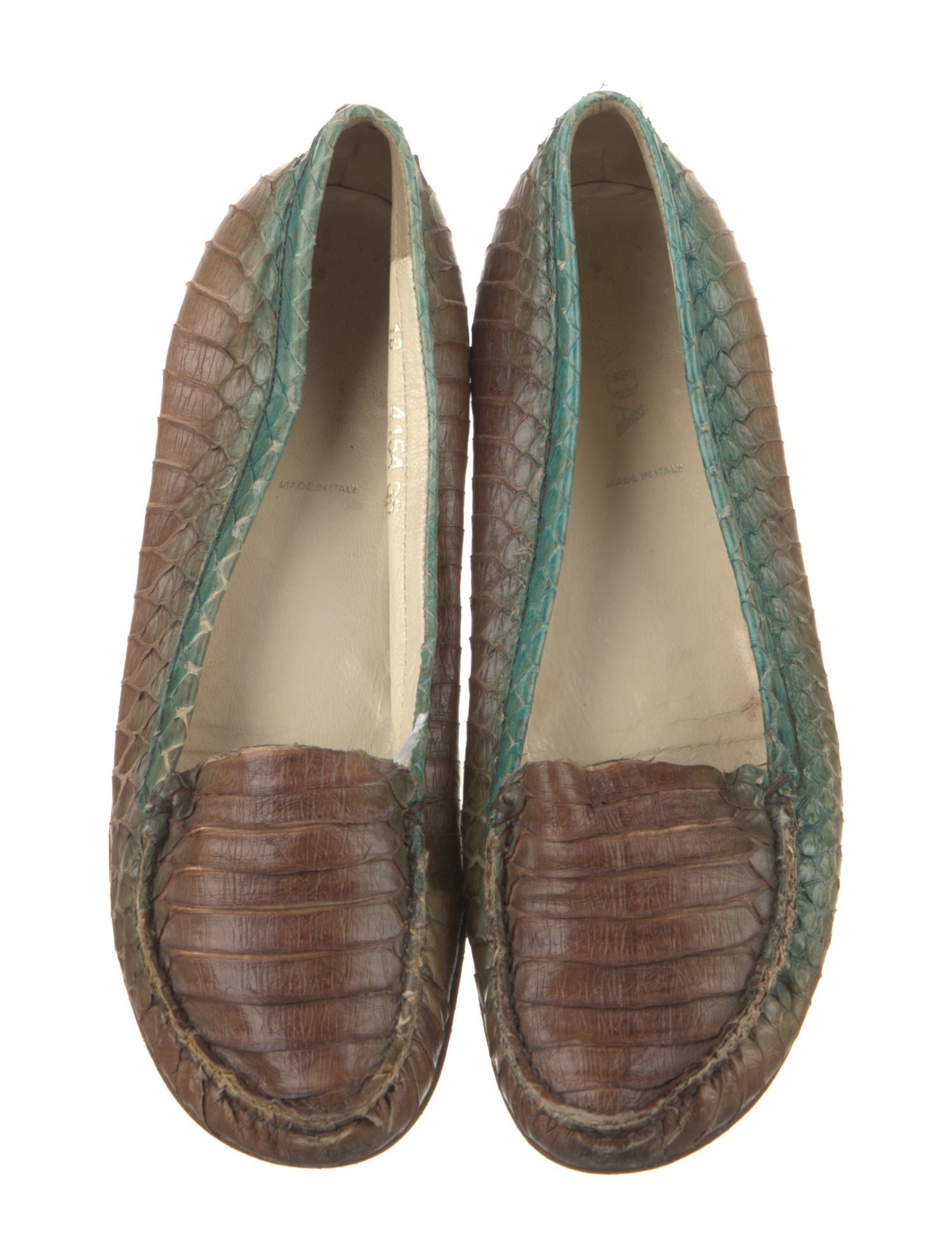 Prada Leather Animal Print Flats