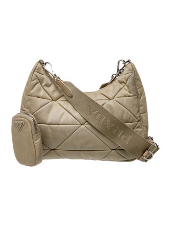 Prada Enameled Metal Triangle Hobo