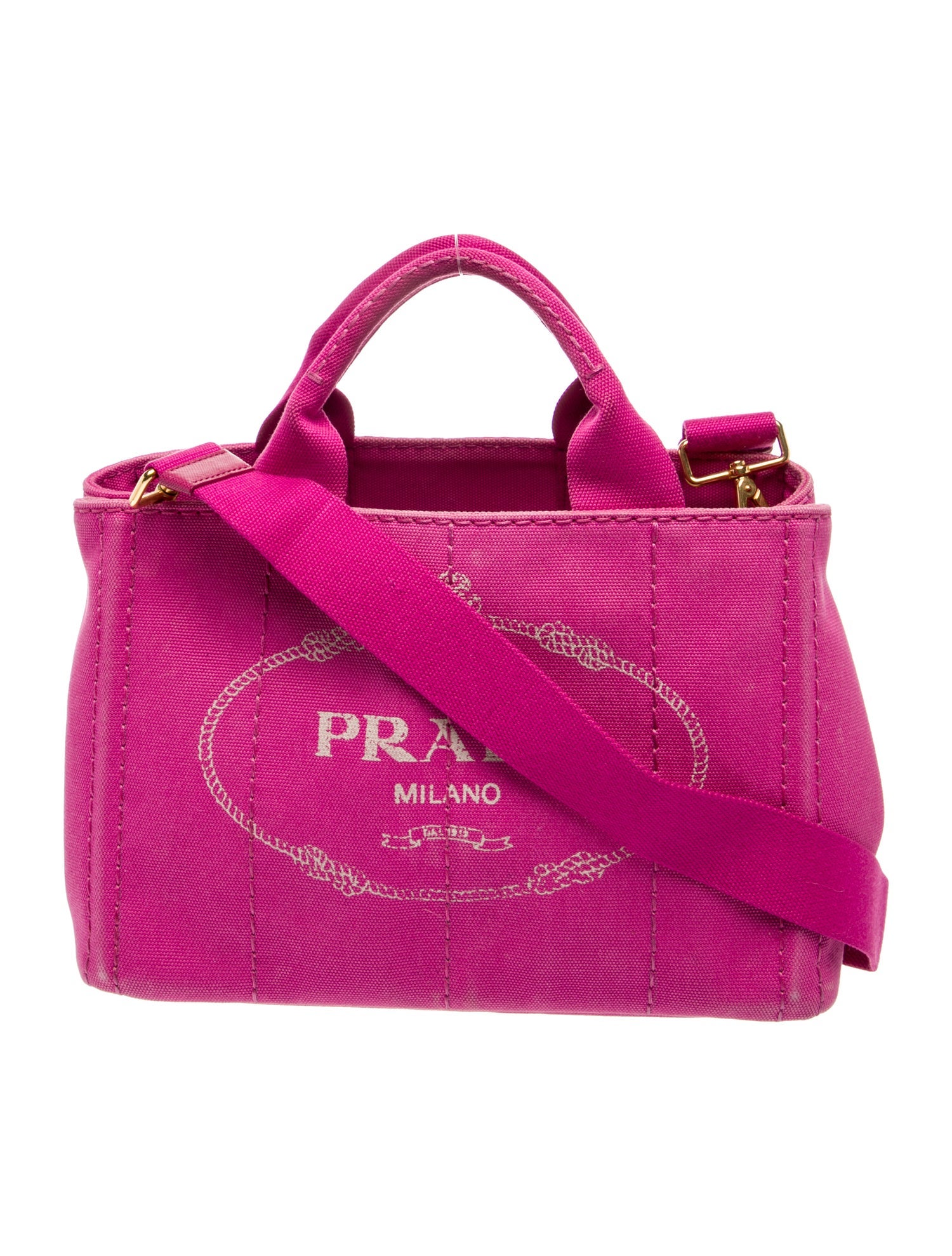 Prada Enameled Metal Triangle Crossbody Bag