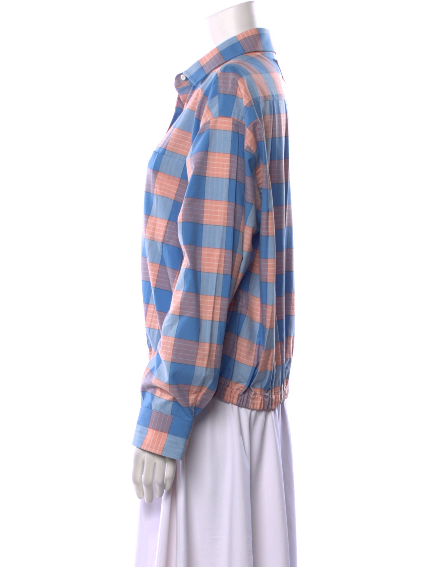 Prada 2025 Plaid Print Button-Up Top w/ Tags