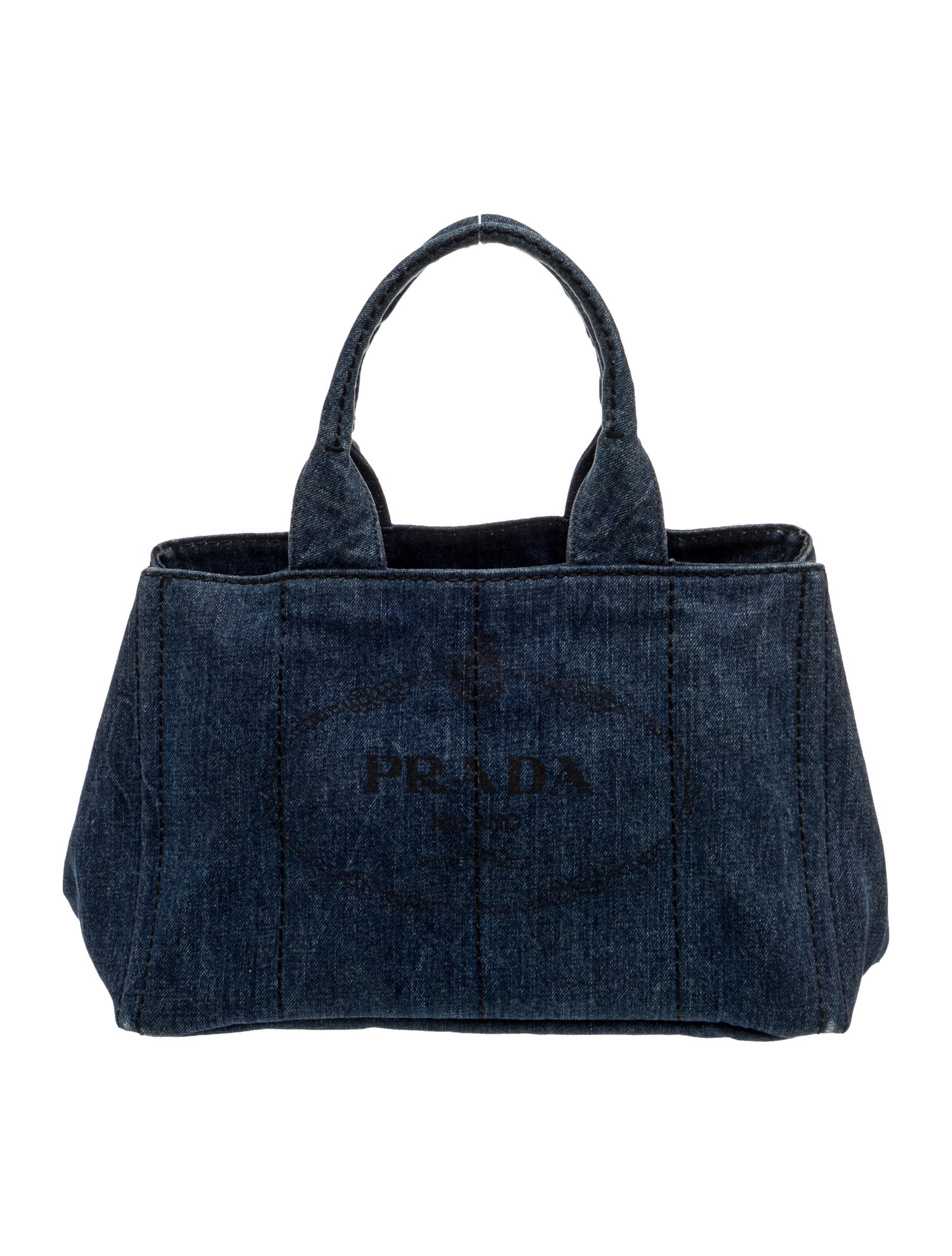Prada Denim Top Handle Bag