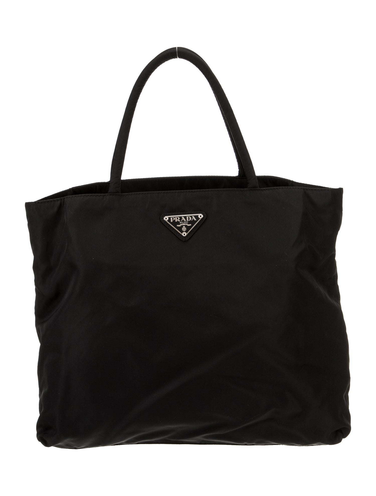 Prada Enameled Metal Triangle Tote