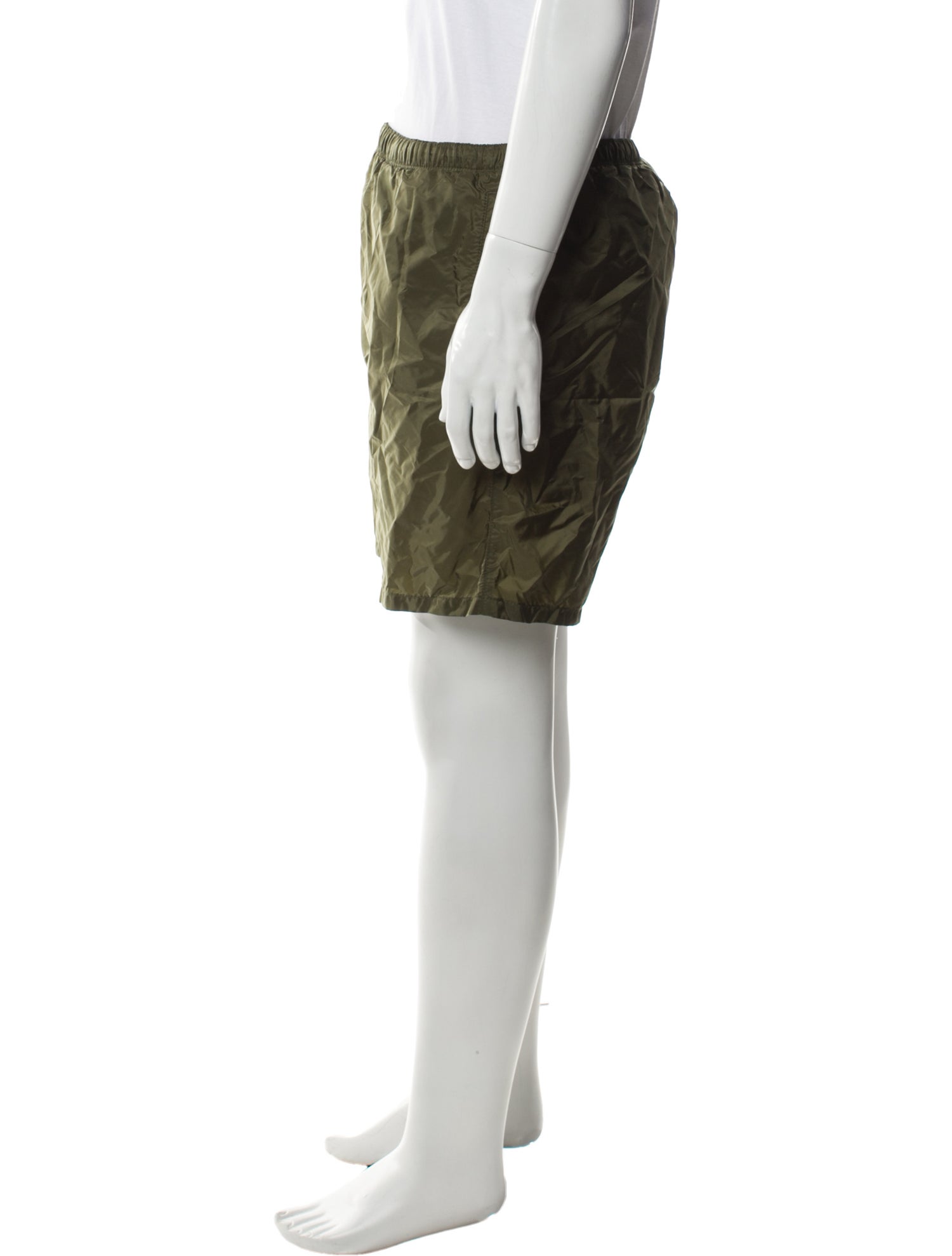 Prada 2019 Enameled Metal Triangle Swim Trunks