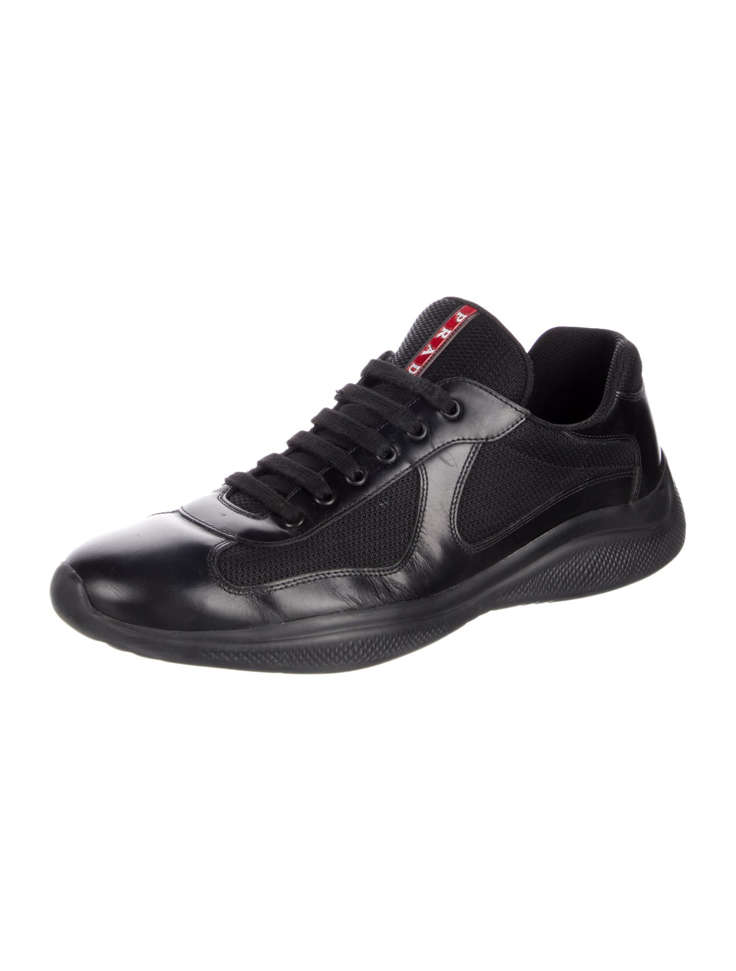Prada Sport Leather Mesh Accents Sneakers