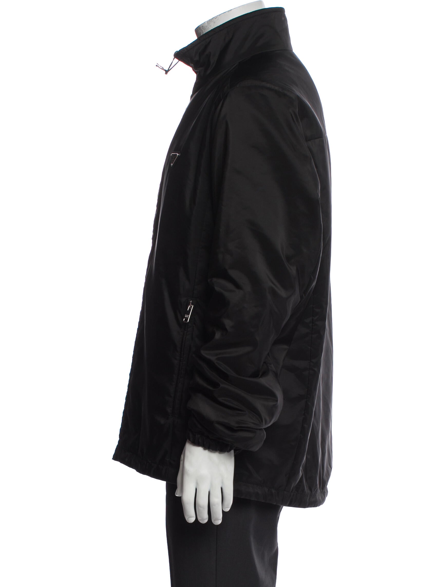 Prada 2023 Enameled Metal Triangle Bomber Jacket