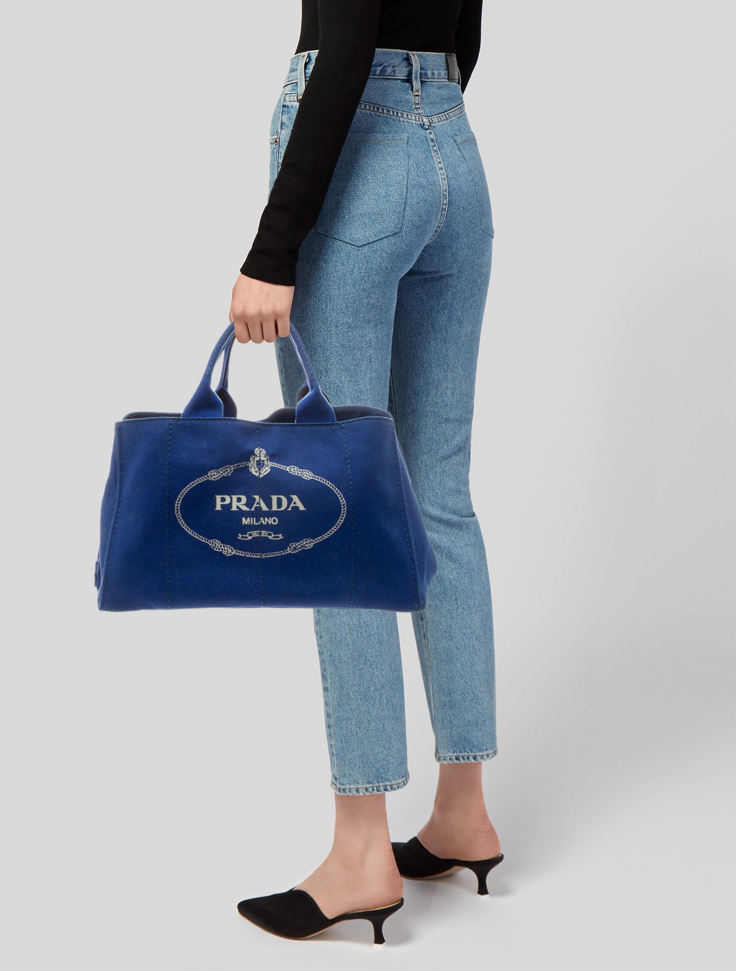 Prada Canvas Top Handle Bag