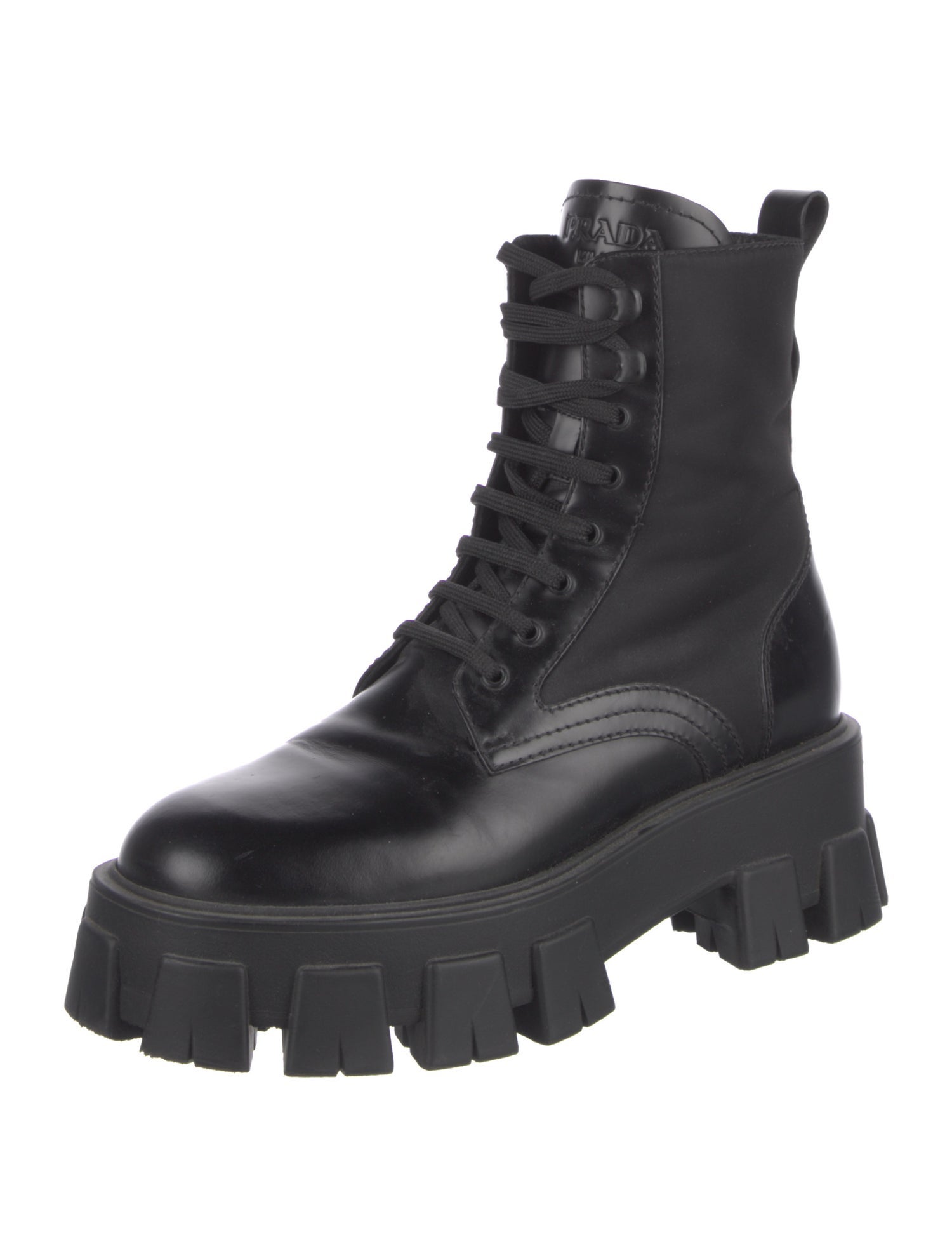 Prada Leather Combat Boots