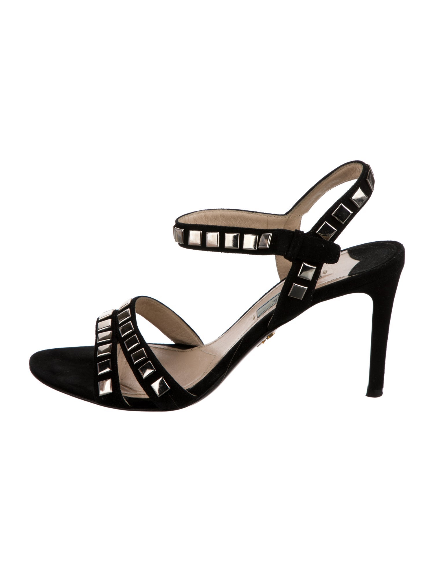 Prada Suede Studded Accents Sandals