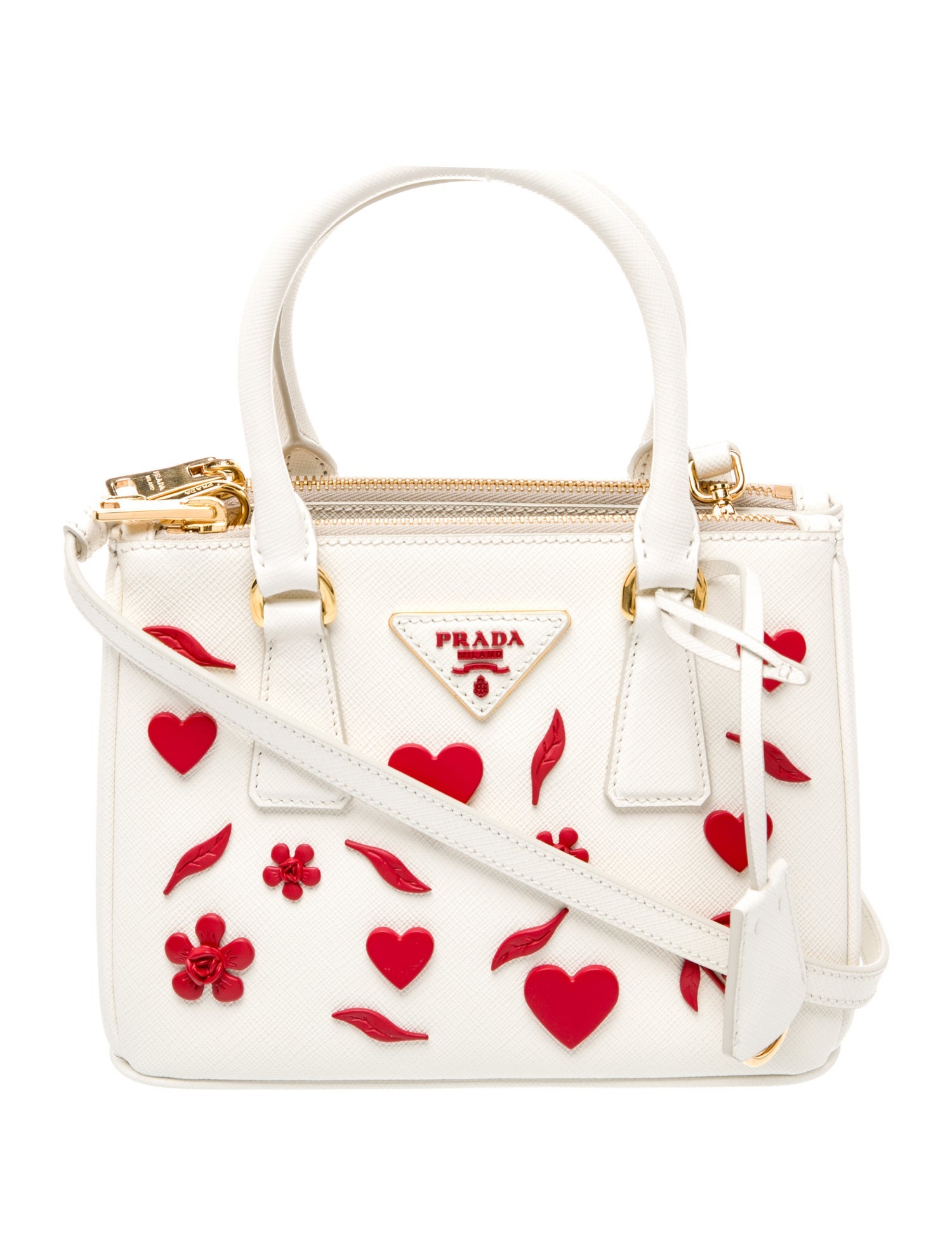 Prada Saffiano Leather Galleria Double Zip Mini