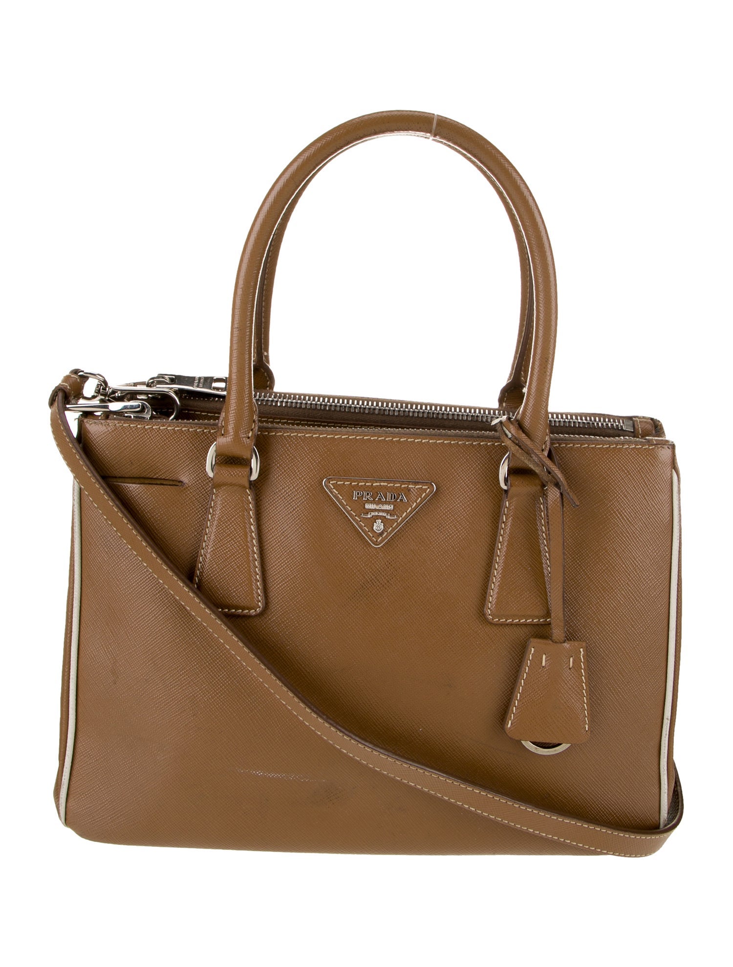 Prada Saffiano Leather Galleria Double Zip Small
