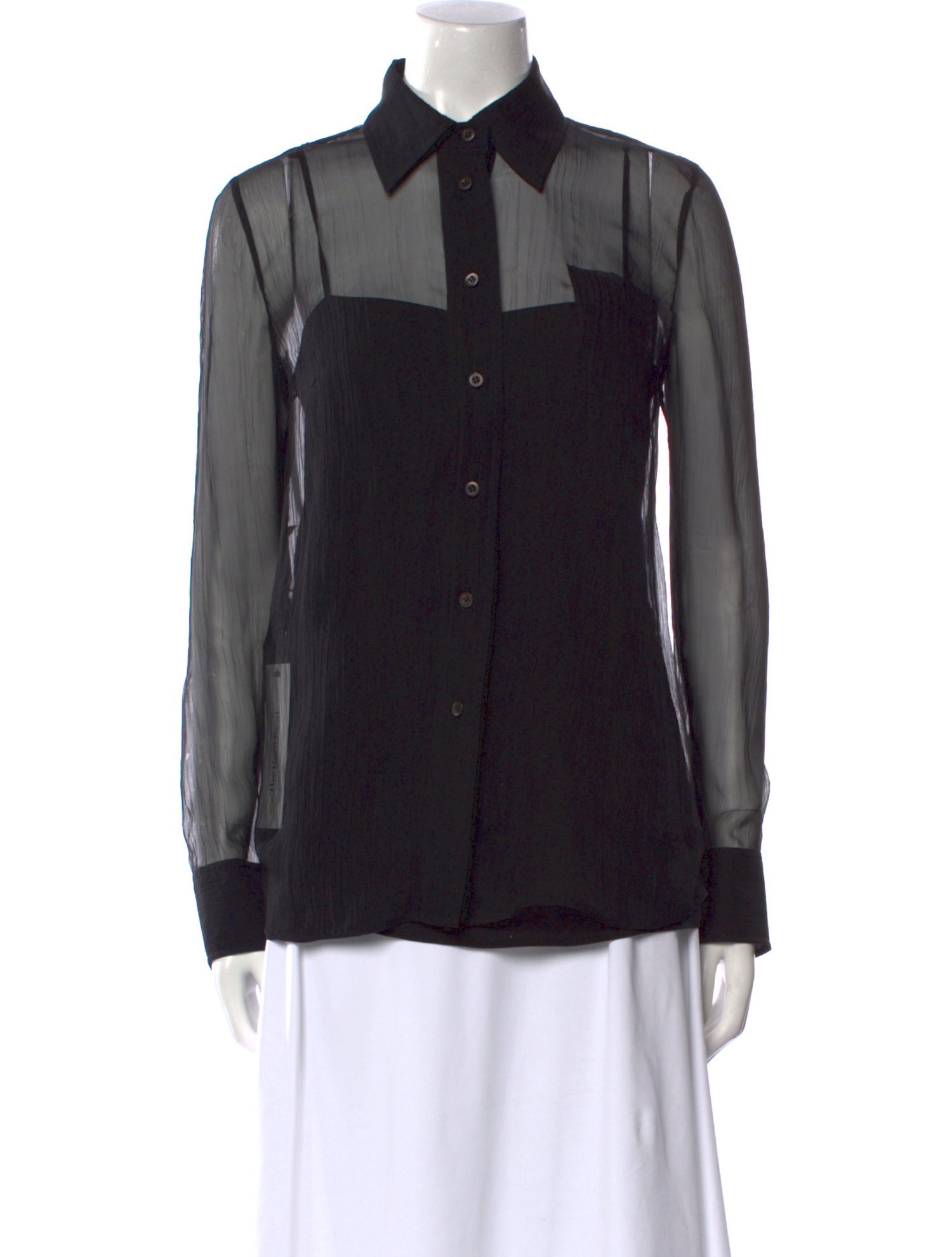 Prada 2018 Silk Button-Up Top