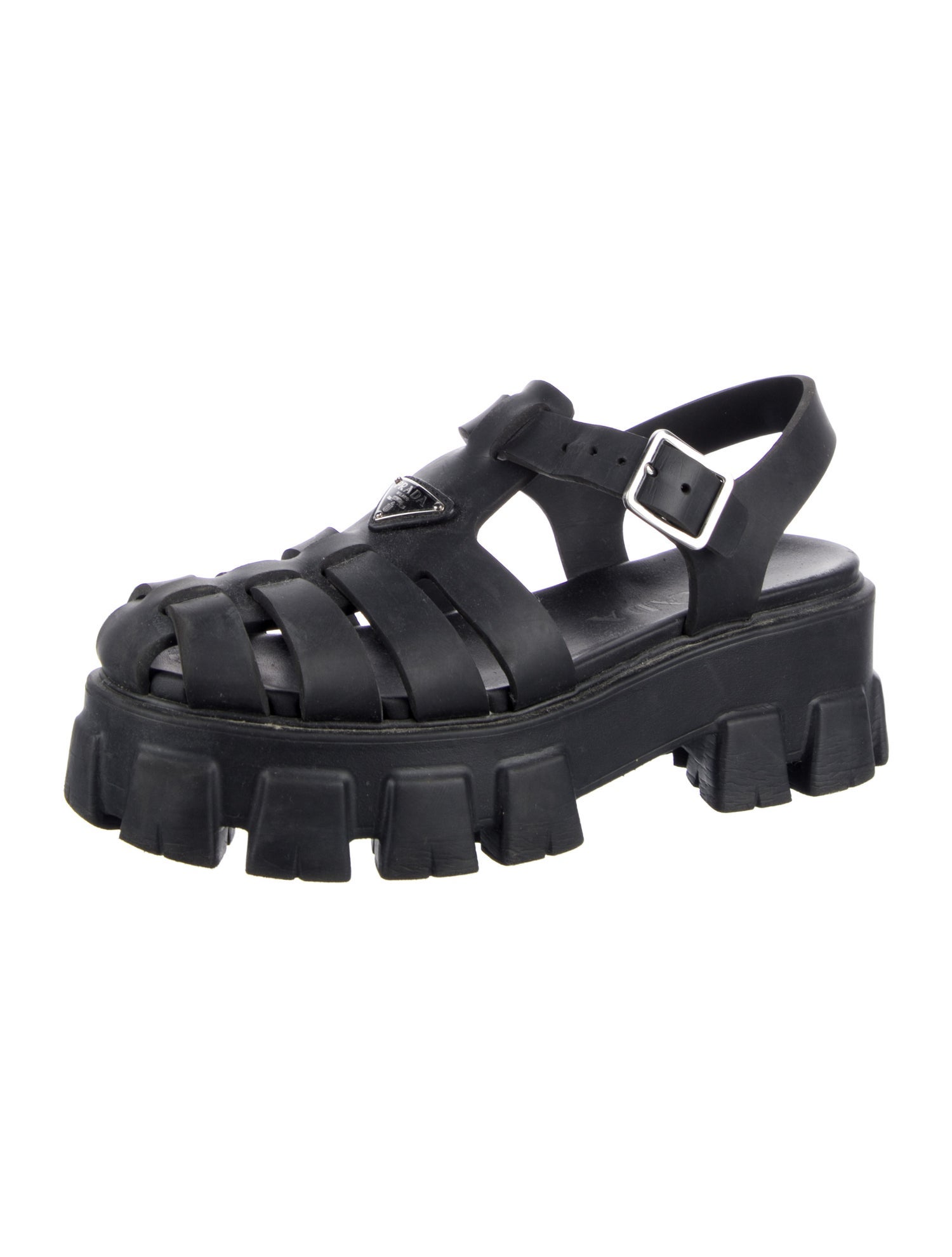 Prada Rubber Slingback Sandals