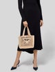 Prada Raffia Grass Raffia Logo Tote Small