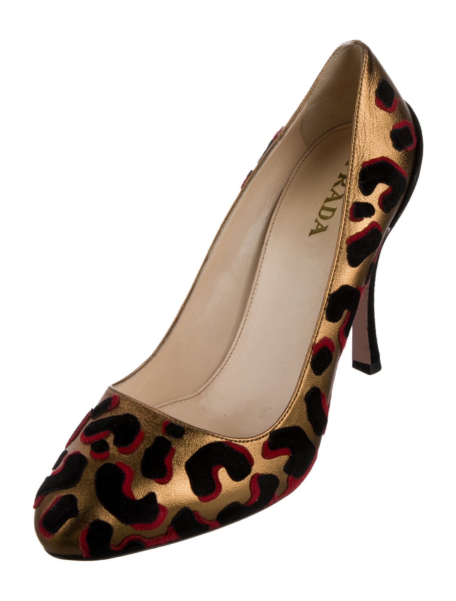 Prada Leather Animal Print Pumps