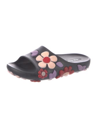 Prada Rubber Floral Print Slides