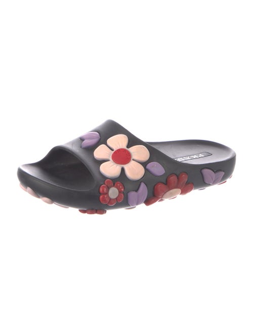 Prada Rubber Floral Print Slides