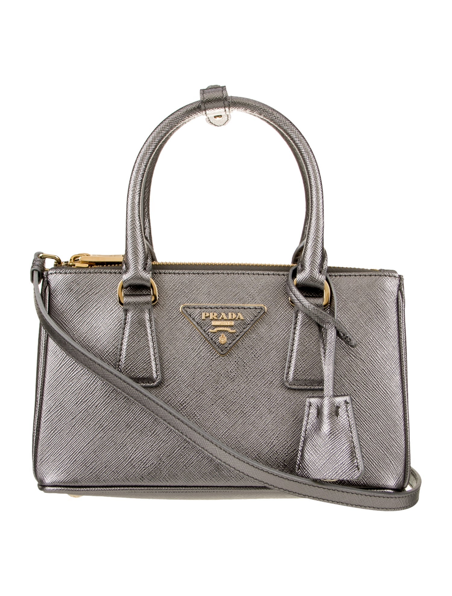 Prada Saffiano Lux Leather Galleria Double Zip Mini 2025
