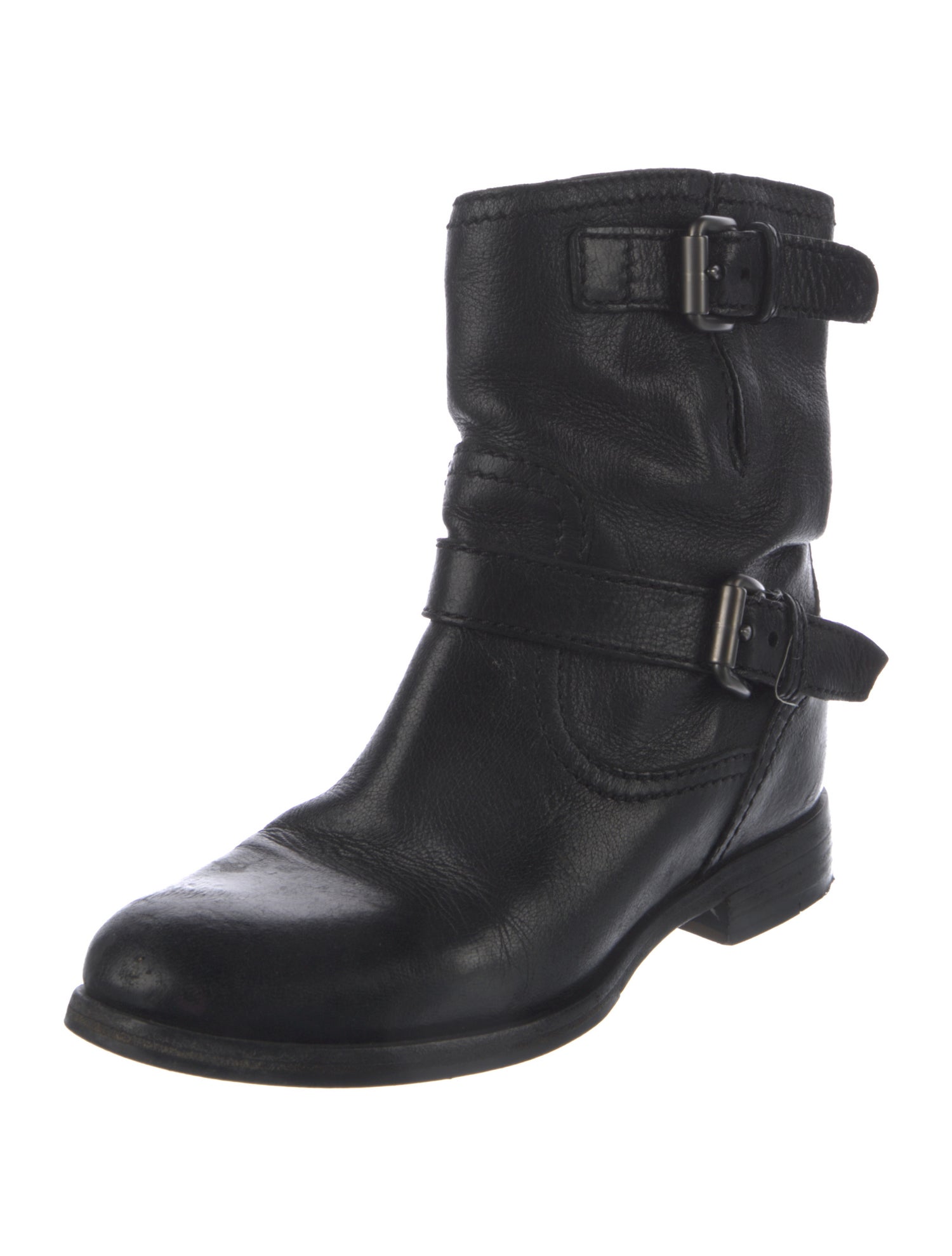 Prada Leather Moto Boots