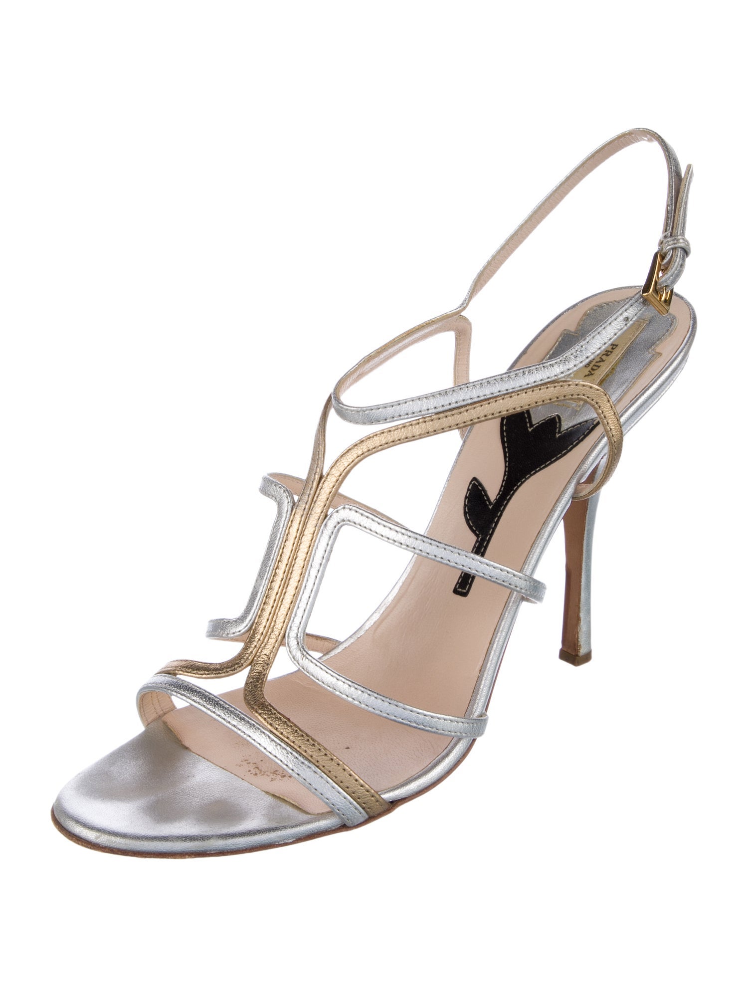 Prada Vintage Leather T-Strap Sandals