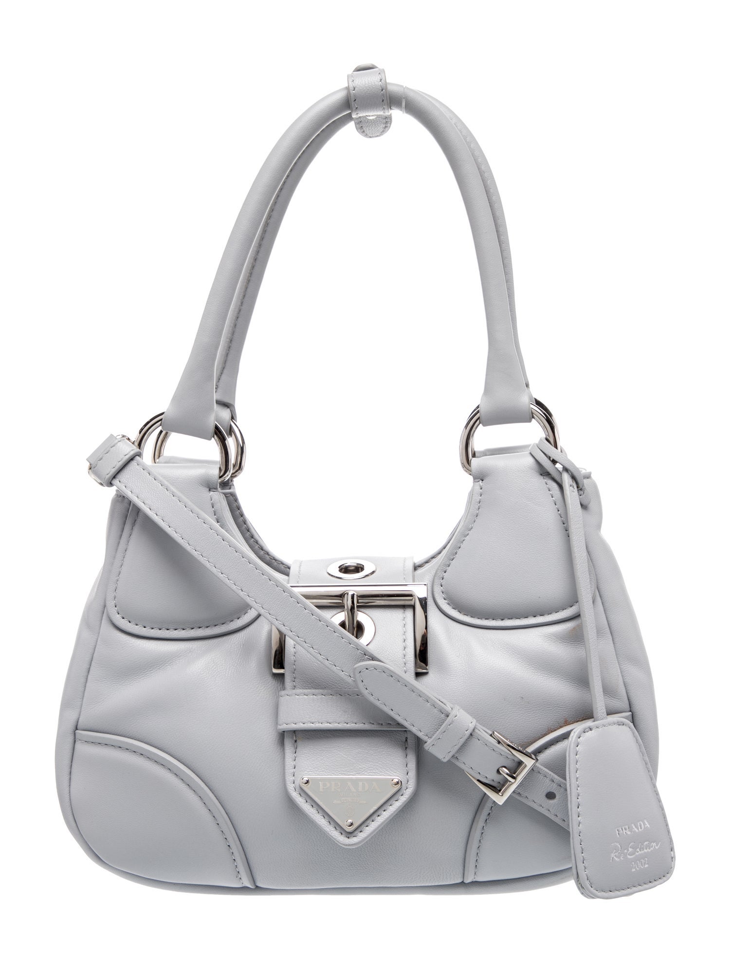 Prada Enameled Metal Triangle Moon