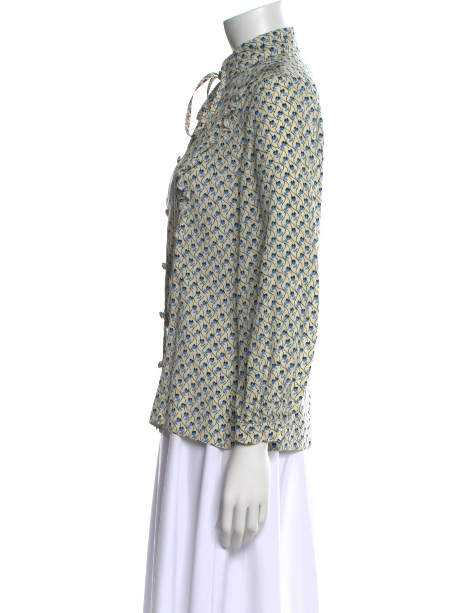 Prada 2019 Silk Button-Up Top