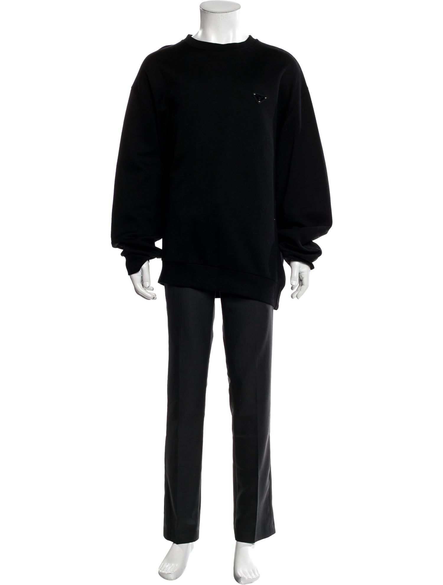 Prada 2022 Enameled Metal Triangle Sweatshirt