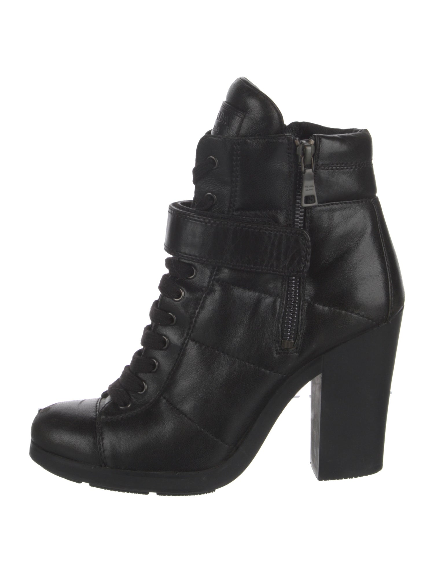 Prada Sport Leather Lace-Up Boots