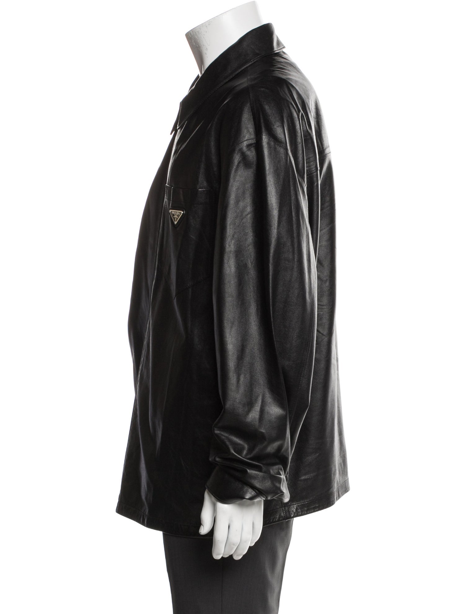 Prada 2021 Enameled Metal Triangle Bomber Jacket