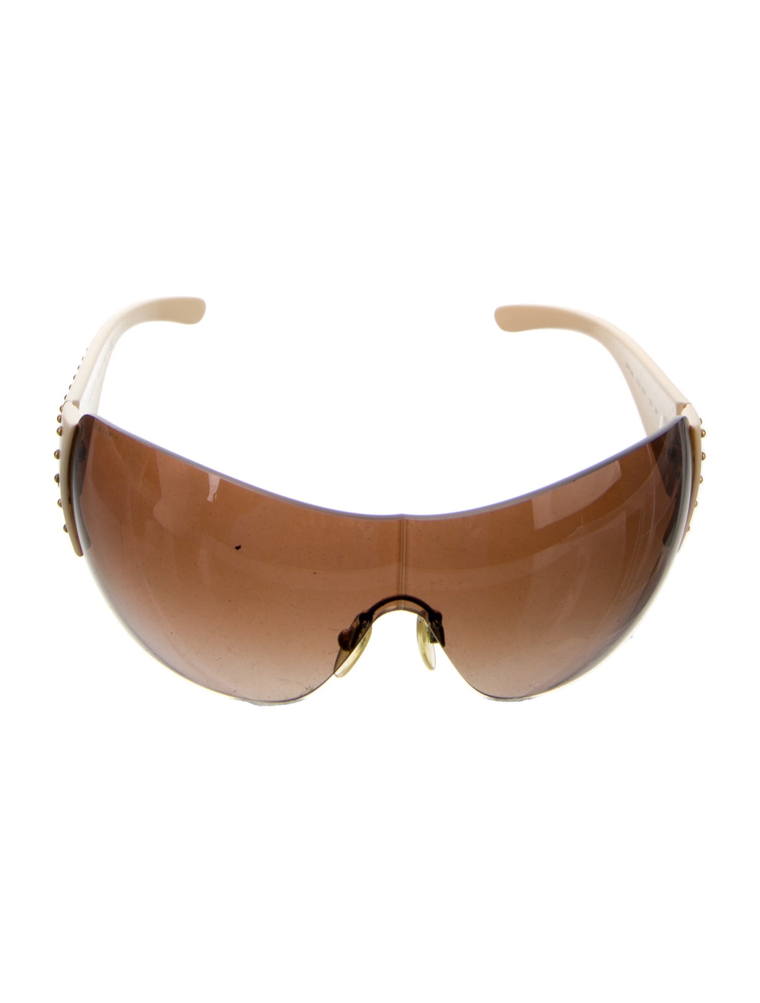 Prada Enameled Metal Triangle Shield Sunglasses