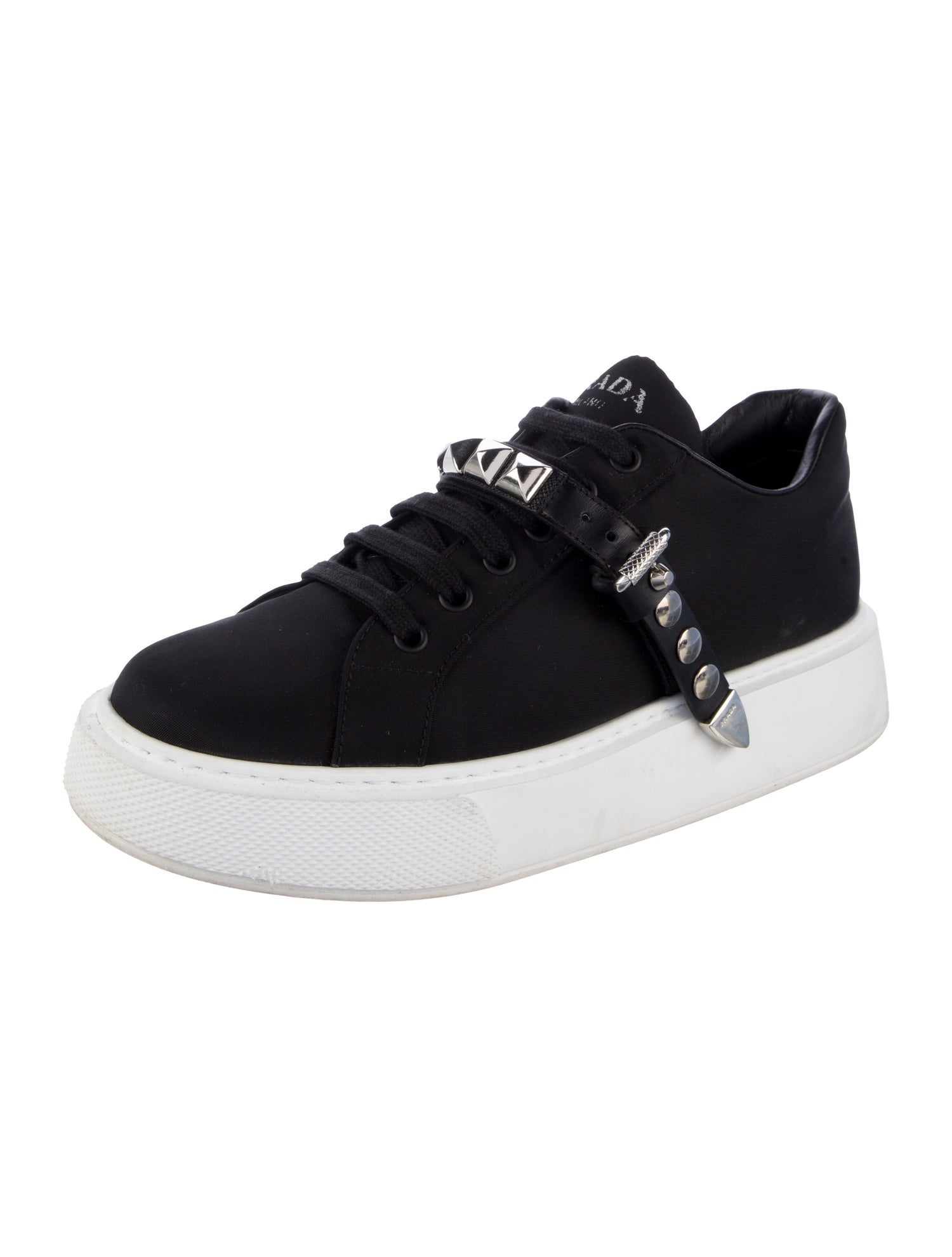 Prada Nylon Studded Accents Sneakers