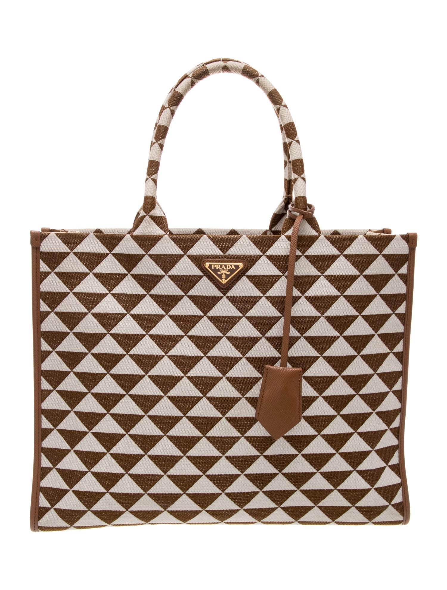 Prada Enameled Metal Triangle Symbole Large