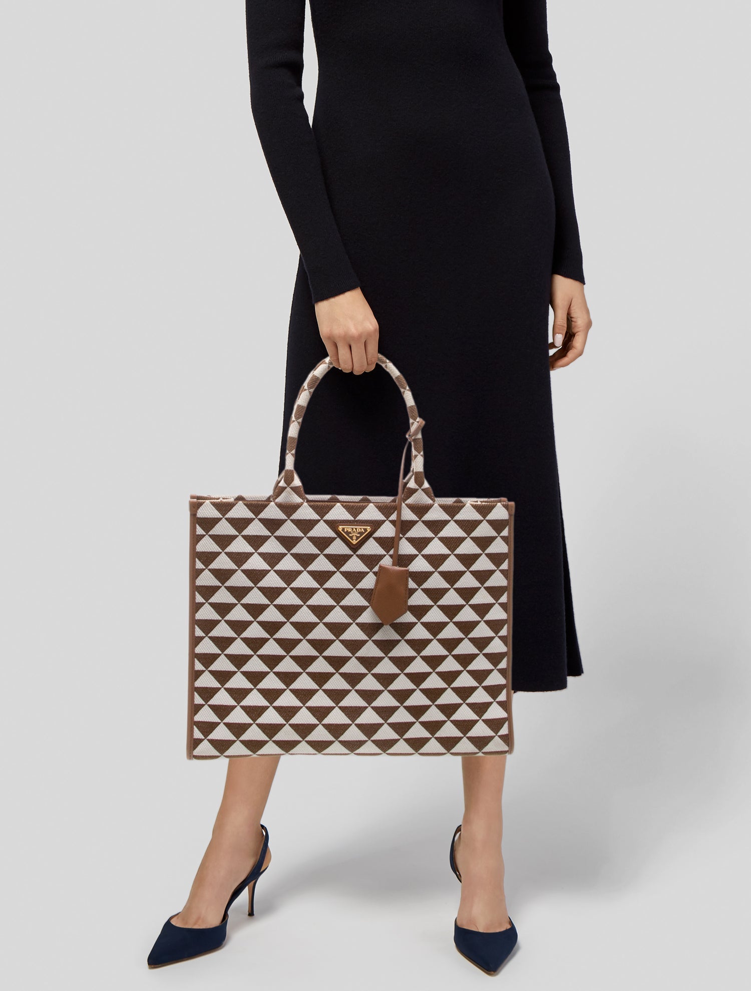 Prada Enameled Metal Triangle Symbole Large