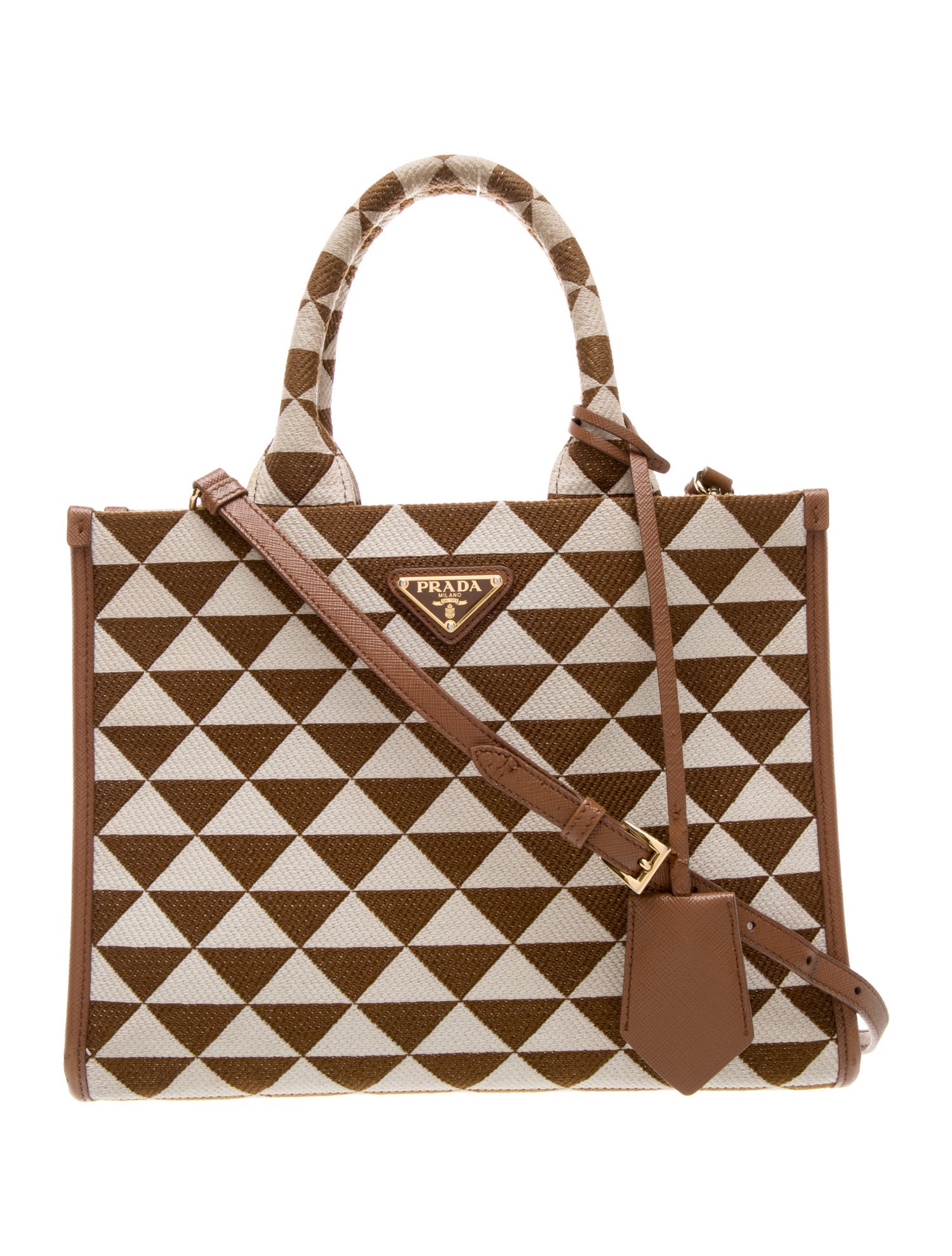 Prada Enameled Metal Triangle Symbole Small