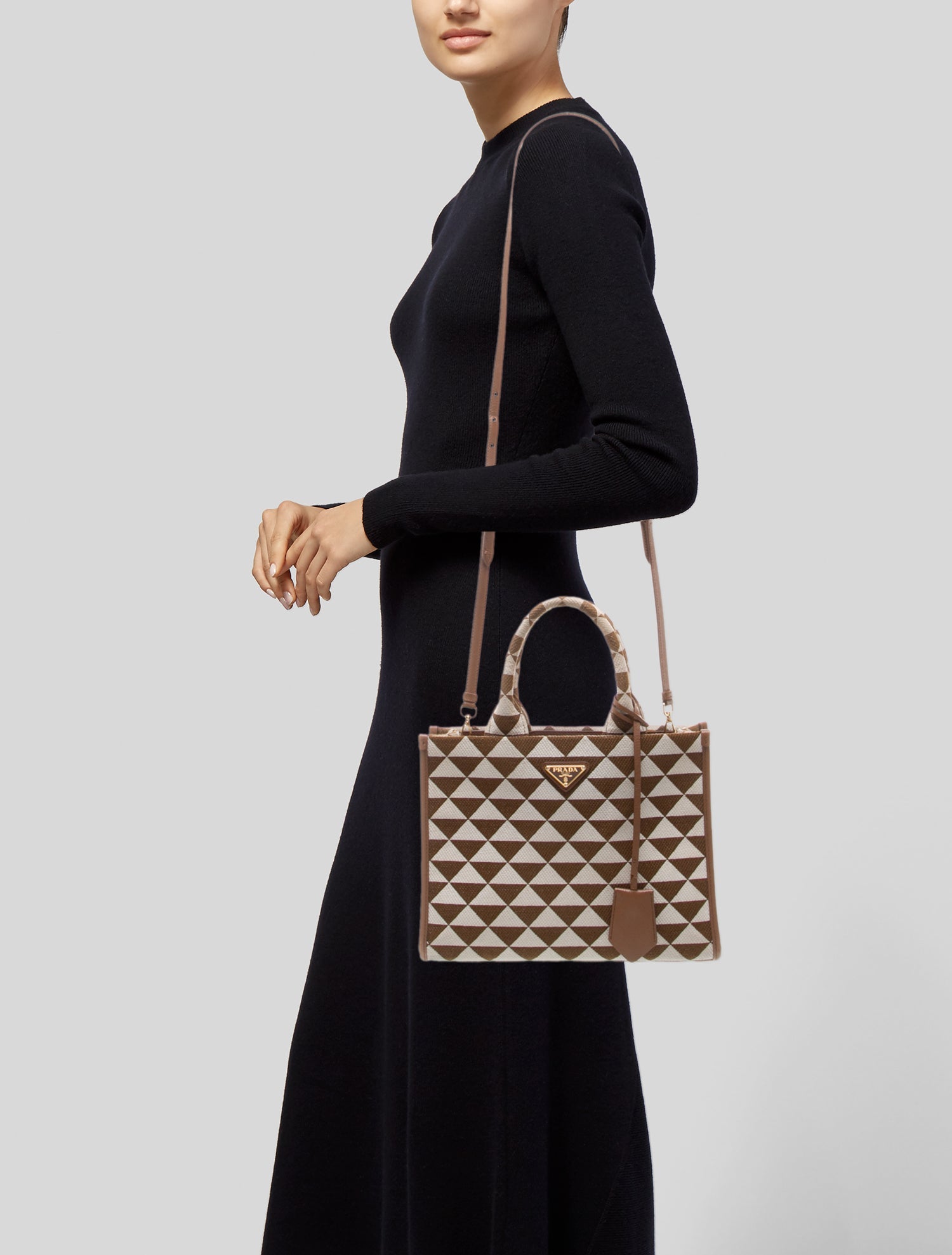 Prada Enameled Metal Triangle Symbole Small