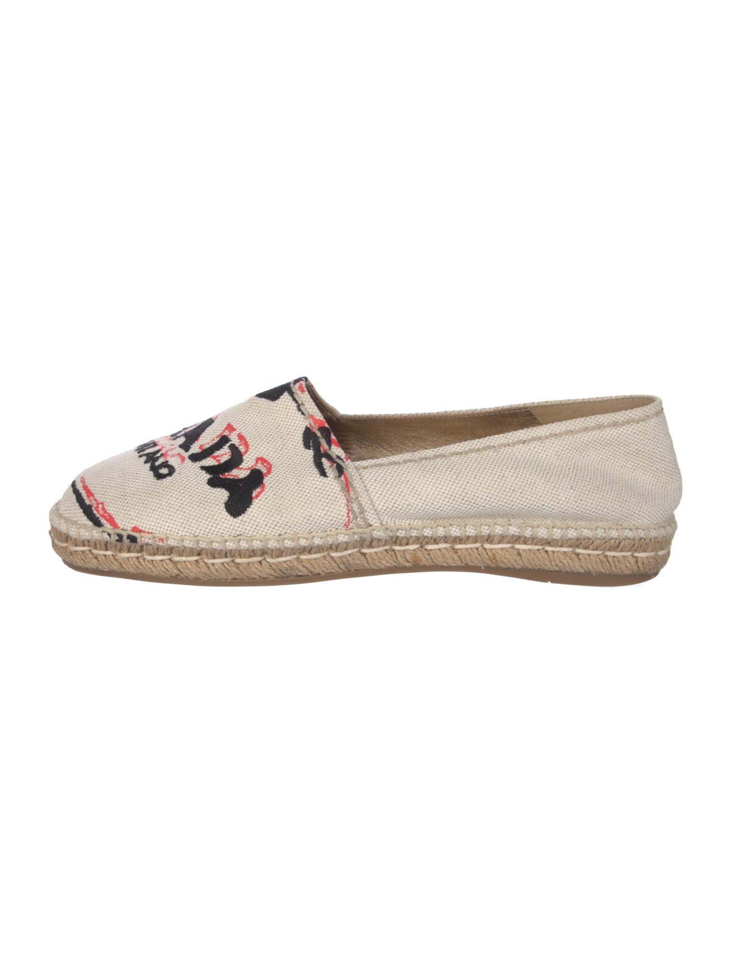 Prada Canvas Graphic Print Espadrilles