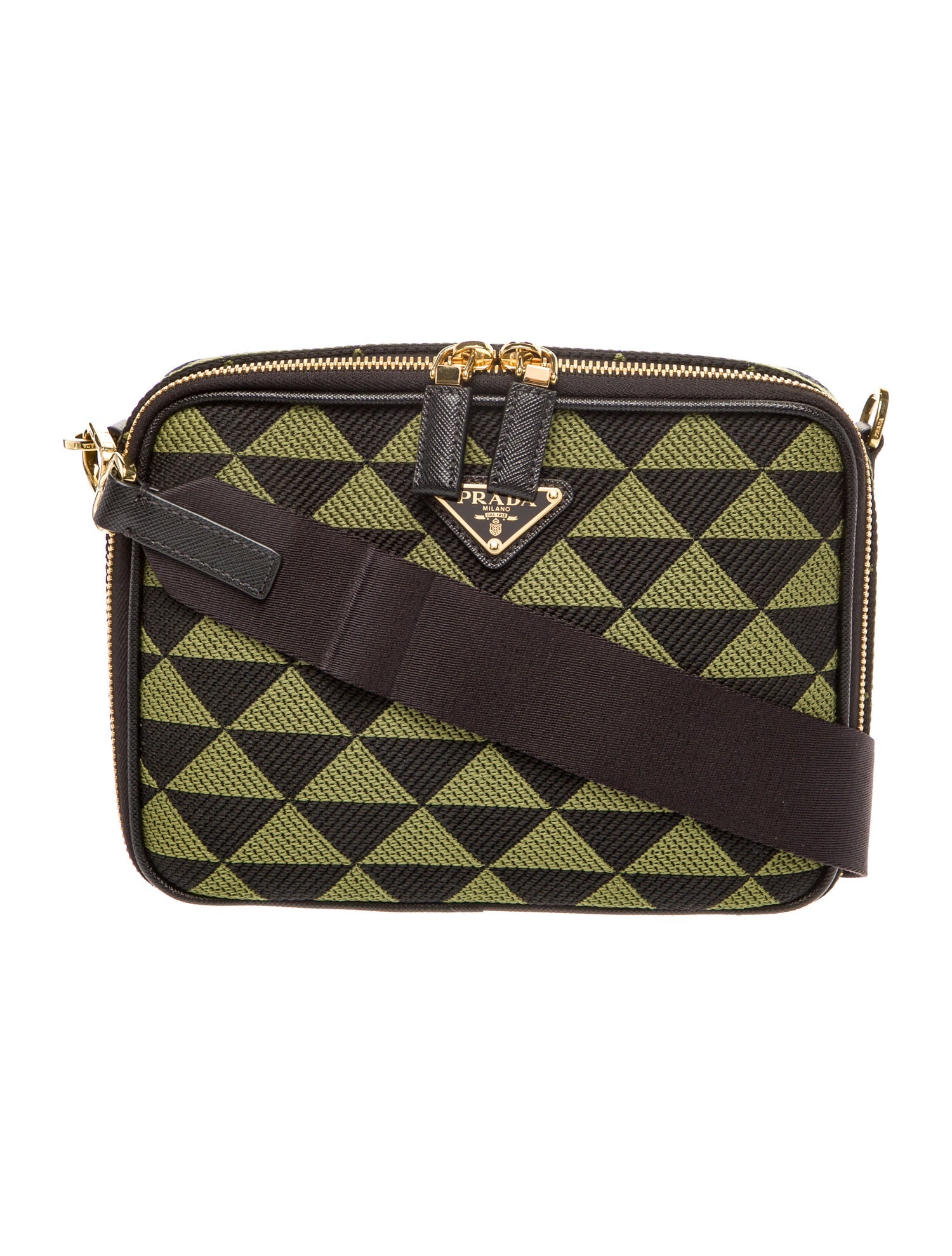 Prada Enameled Metal Triangle Symbole