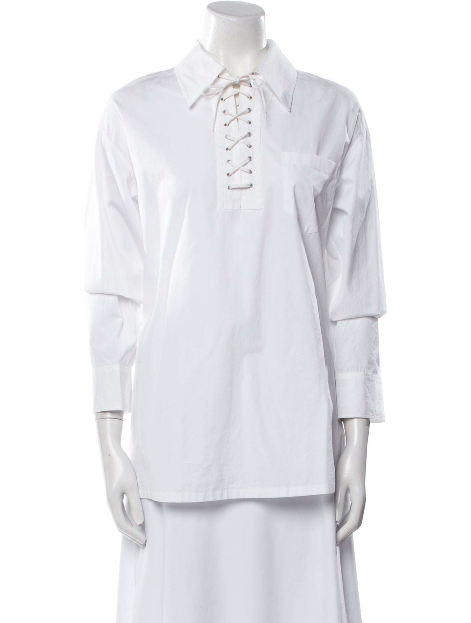 Prada 2022 Three-Quarter Sleeve Button-Up Top
