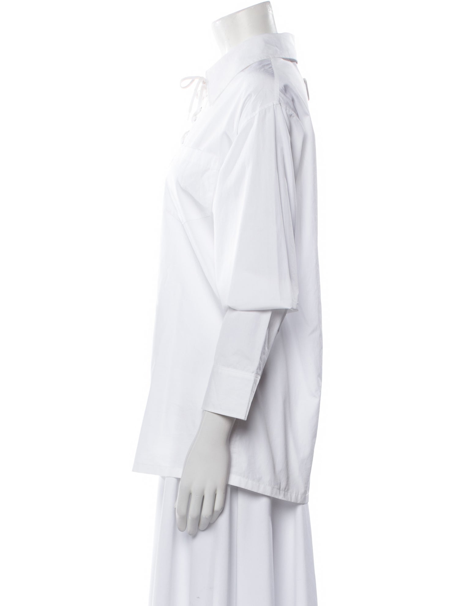 Prada 2022 Three-Quarter Sleeve Button-Up Top