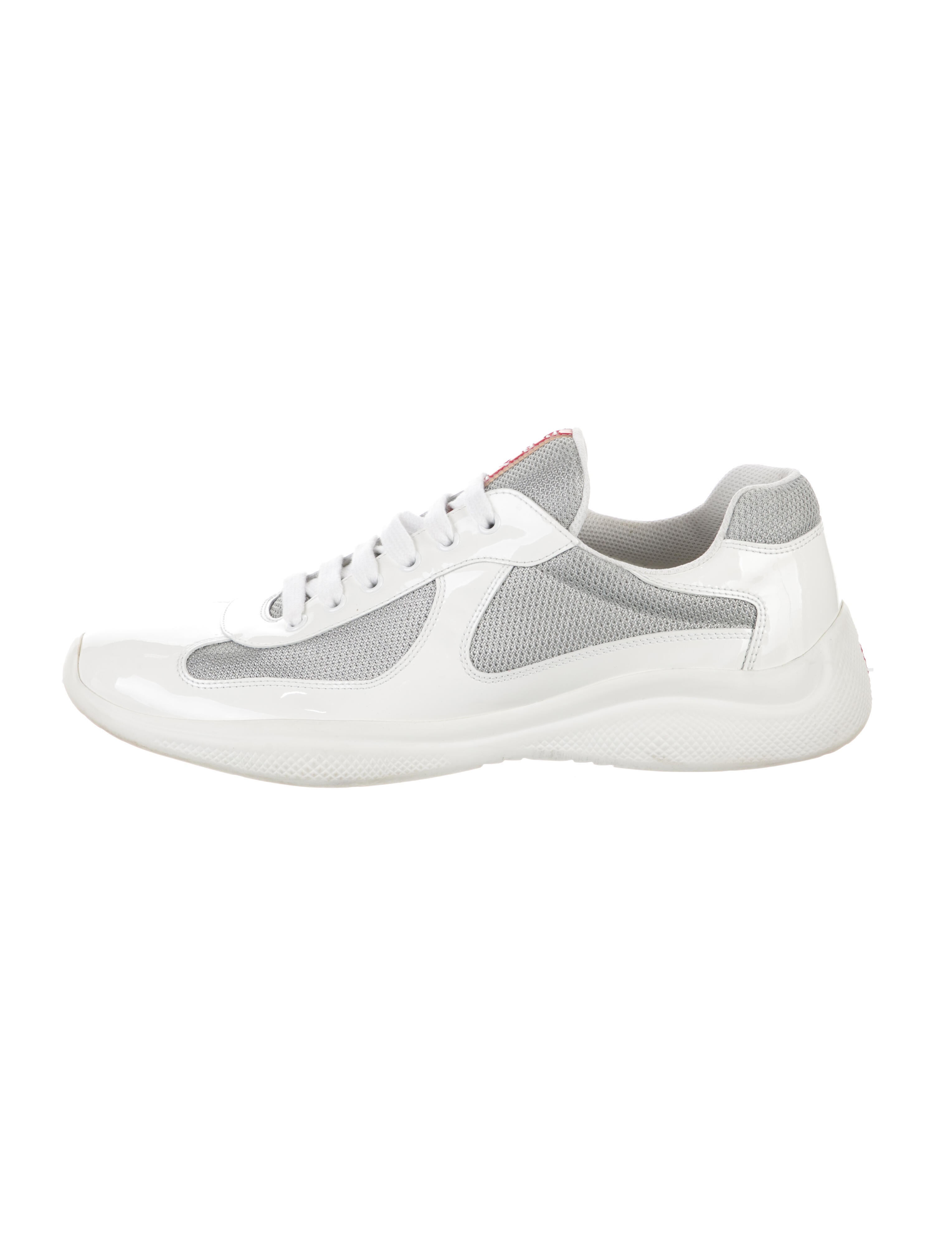Prada Sport Leather Mesh Accents Athletic Sneakers