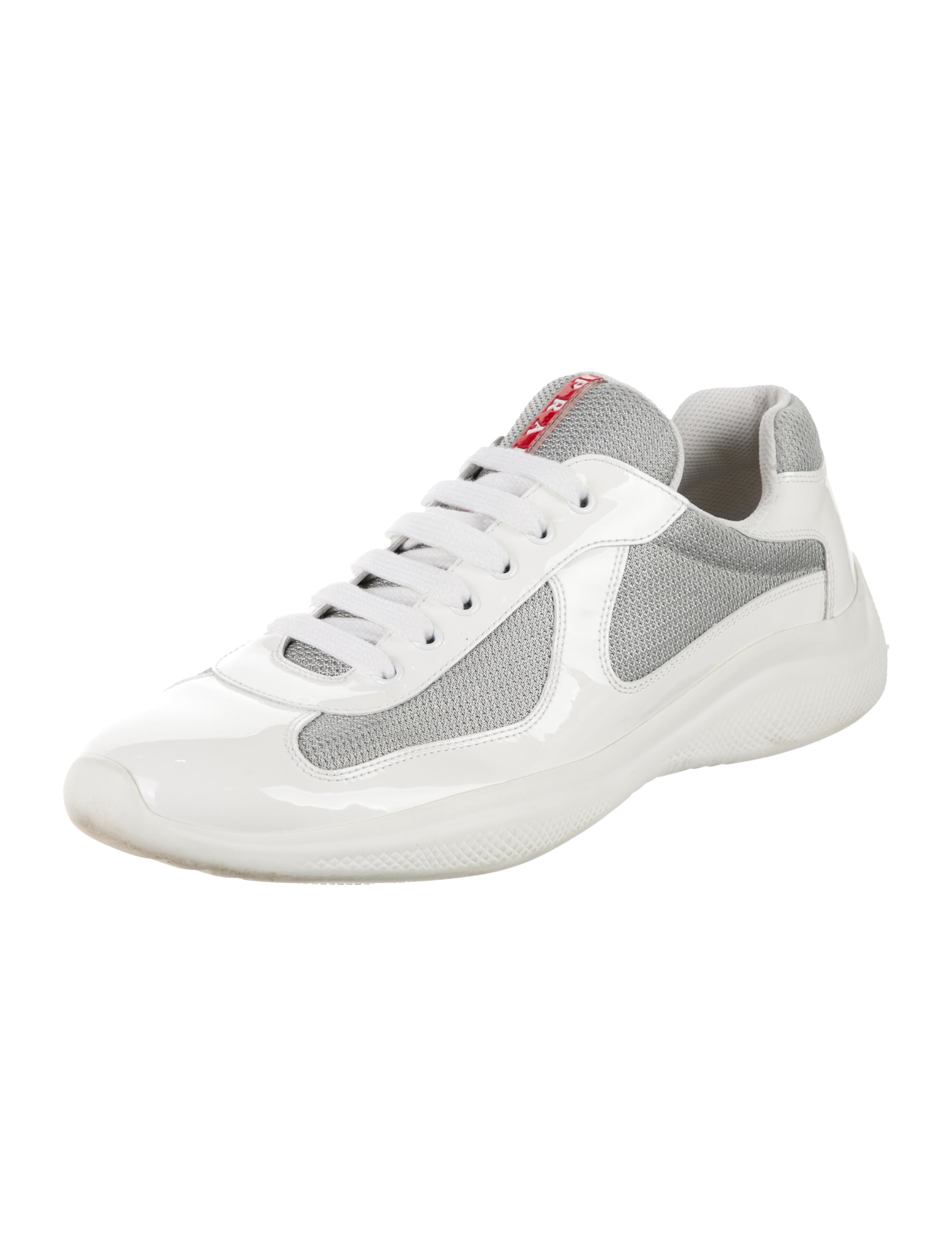 Prada Sport Leather Mesh Accents Athletic Sneakers