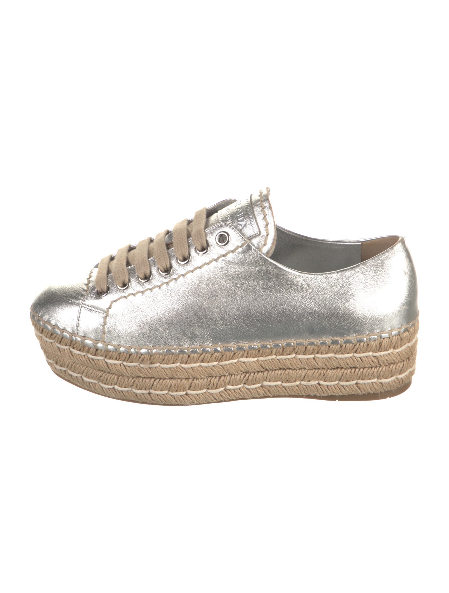 Prada Leather Espadrille Sneakers