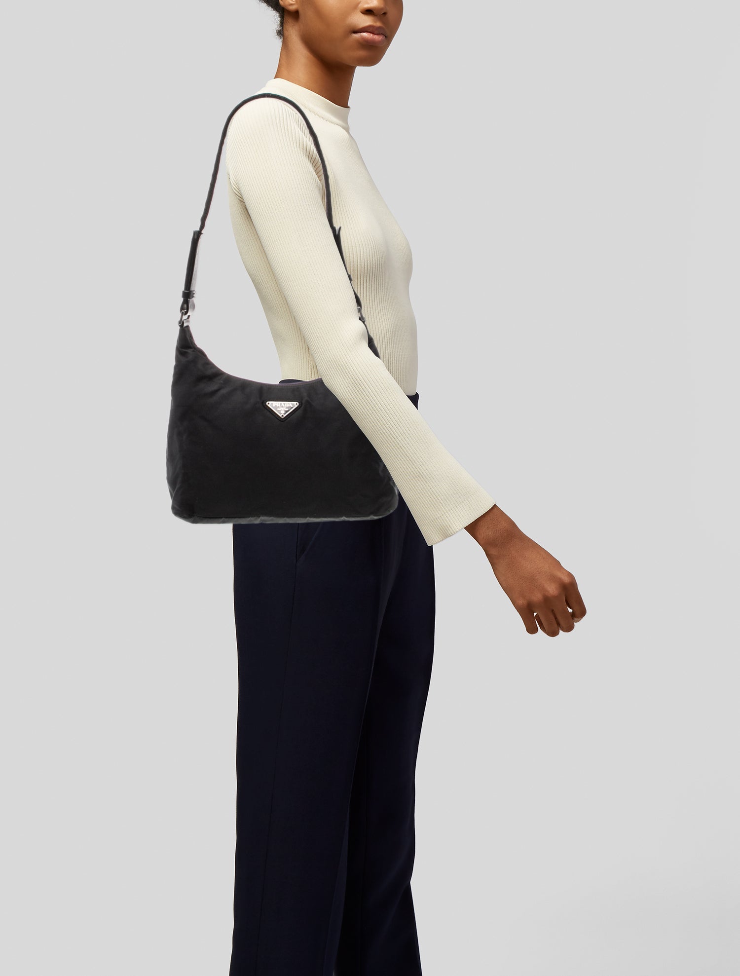 Prada Vela Nylon Shoulder Bag