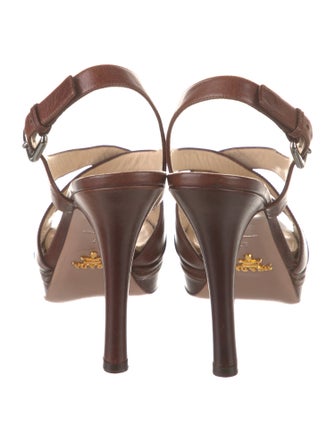 Prada Leather Slingback Sandals
