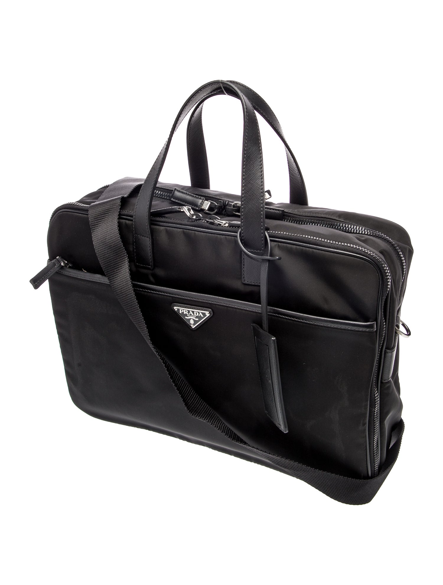 Prada Enameled Metal Triangle Briefcase