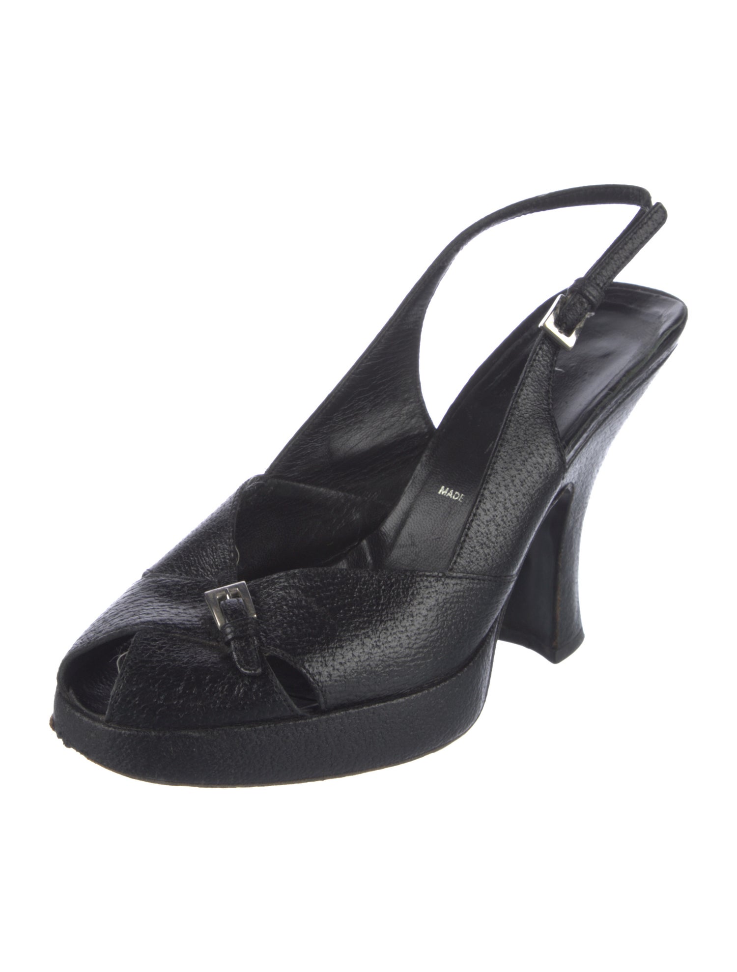 Prada Leather Slingback Sandals