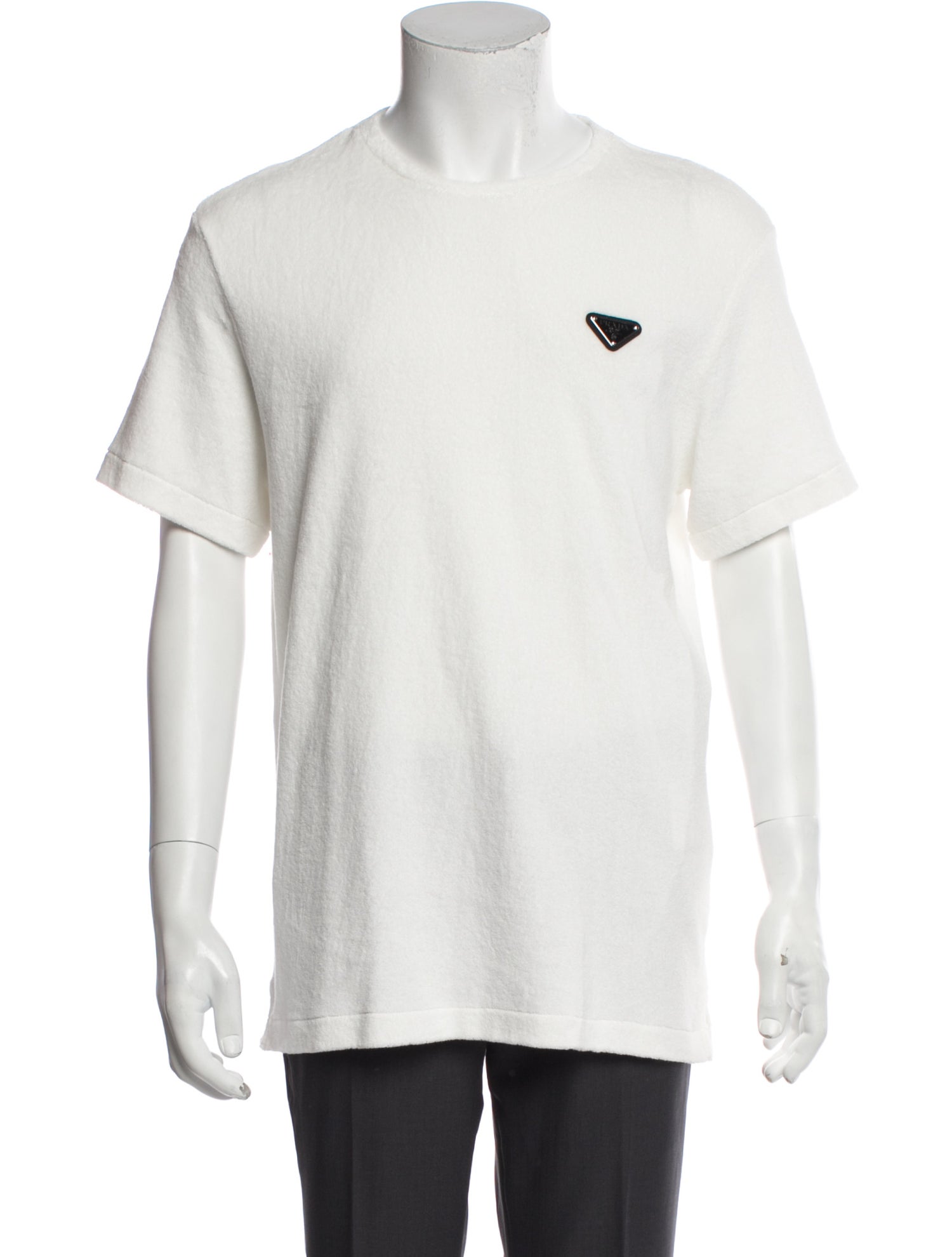 Prada 2023 Enameled Metal Triangle T-Shirt