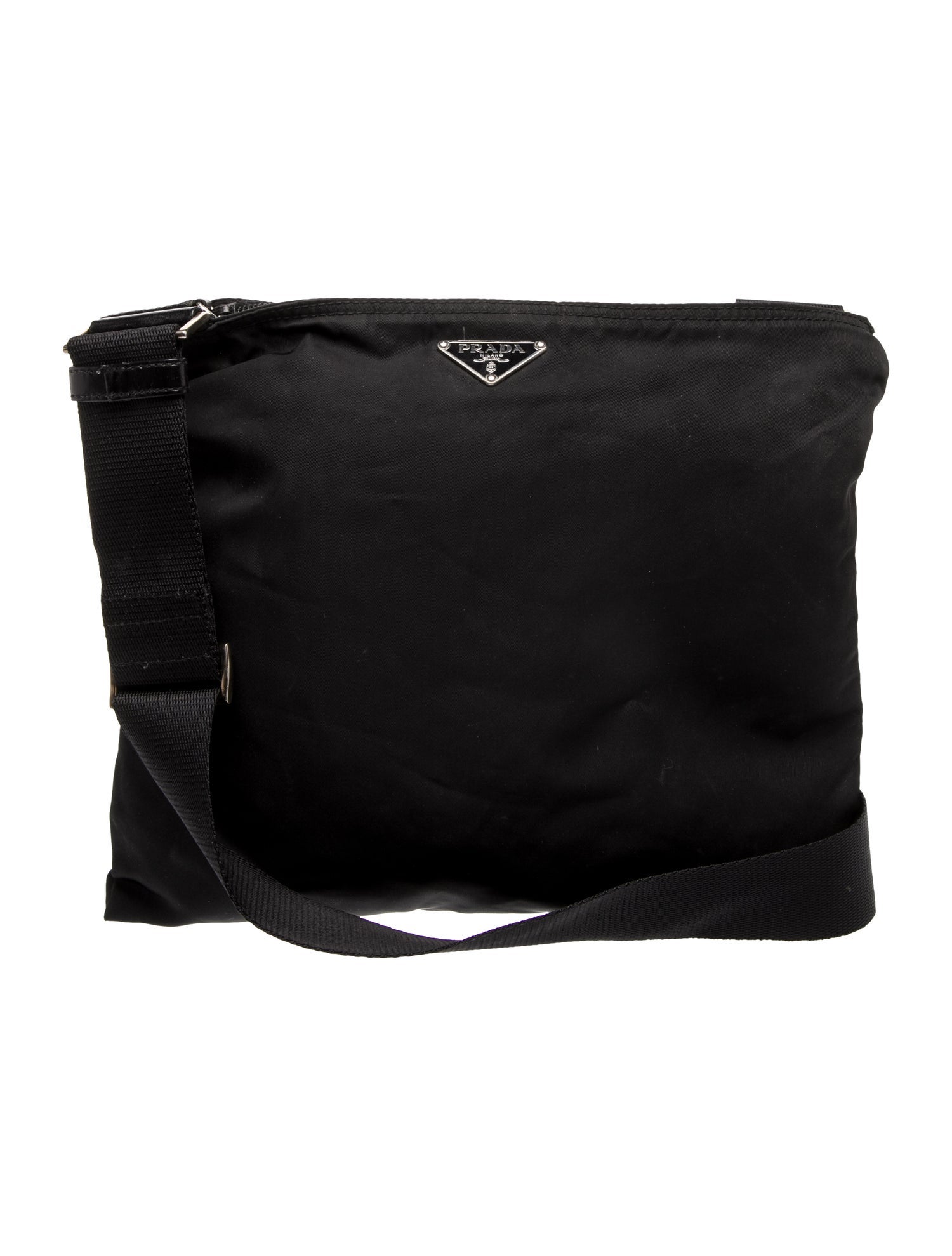 Prada Enameled Metal Triangle Portfolio